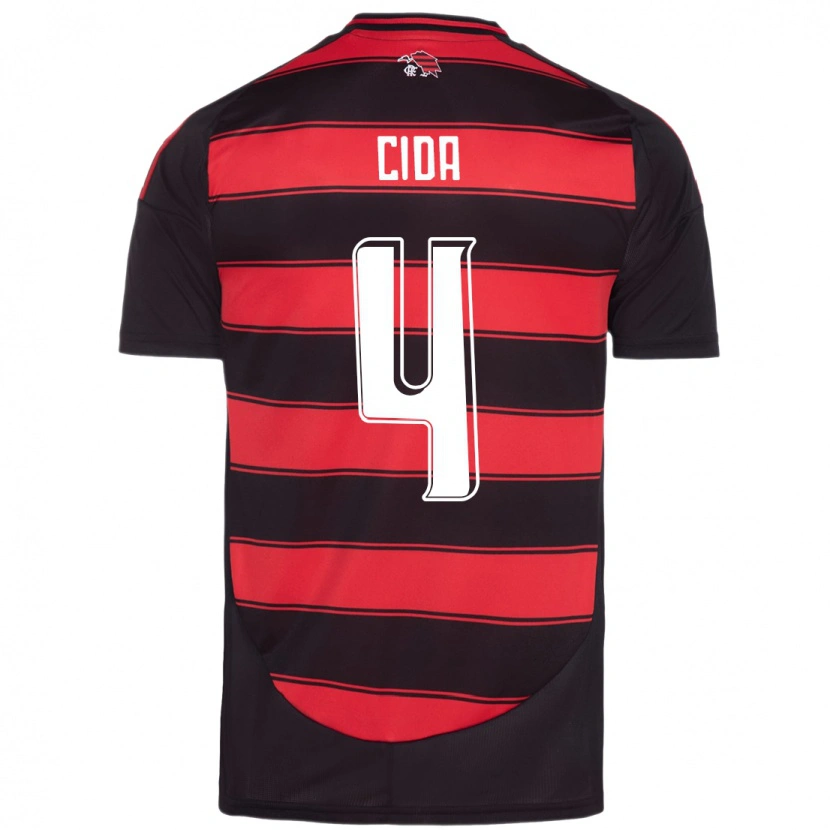 Danxen Bambino Maglia Cida #4 Rosso Nero Kit Gara Home 2025/26 Maglietta