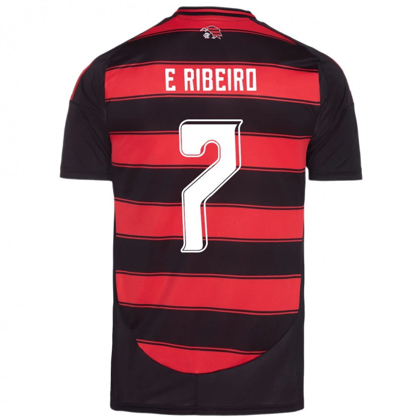 Danxen Bambino Maglia Everton Ribeiro #7 Rosso Nero Kit Gara Home 2025/26 Maglietta