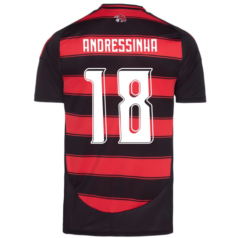 Danxen Bambino Maglia Andressinha #18 Rosso Nero Kit Gara Home 2025/26 Maglietta