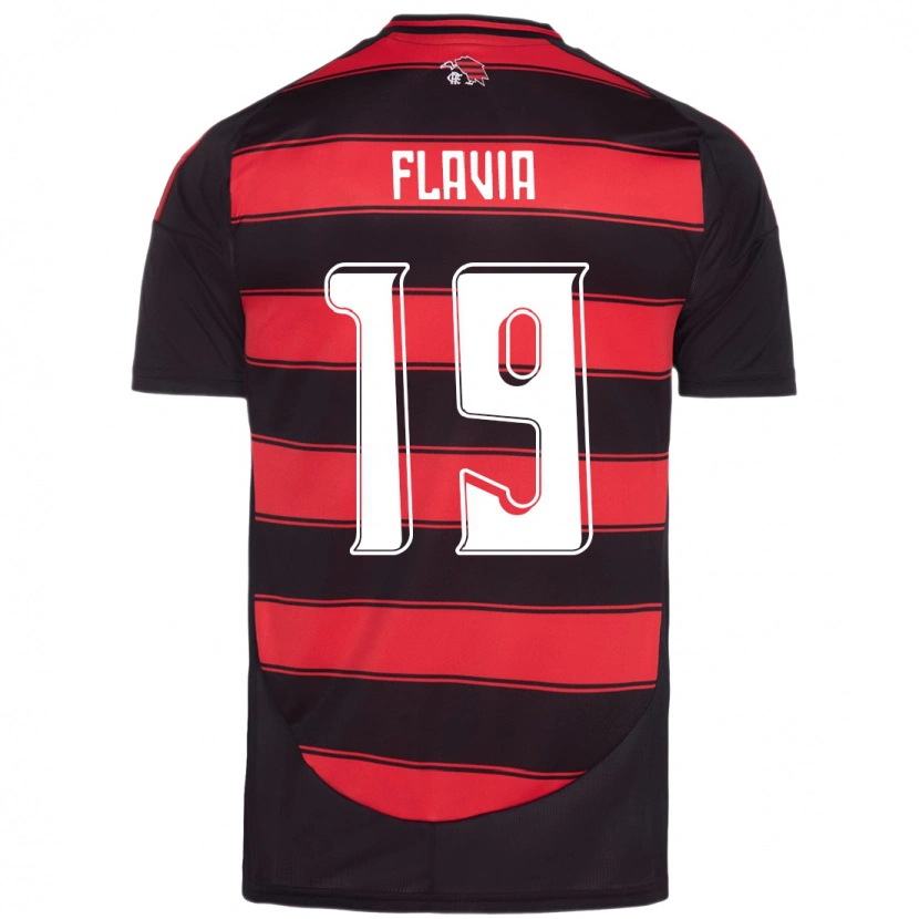 Danxen Bambino Maglia Flavia #19 Rosso Nero Kit Gara Home 2025/26 Maglietta