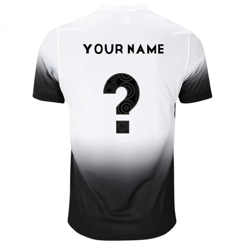 Danxen Bambino Maglia Il Tuo Nome #0 Bianco Nero Kit Gara Home 2025/26 Maglietta