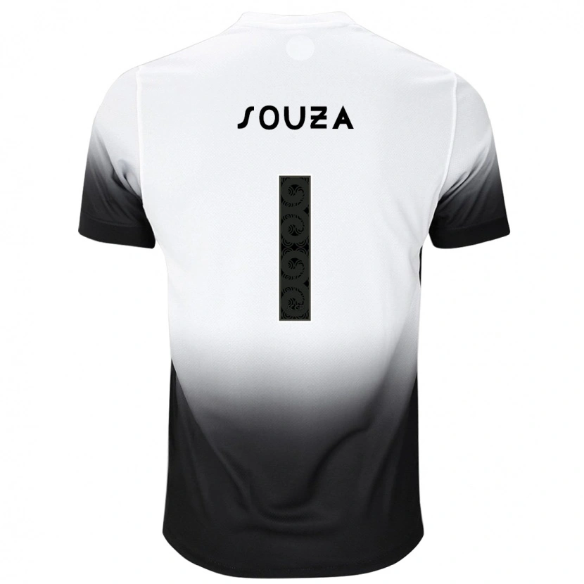 Danxen Bambino Maglia Hugo Souza #1 Bianco Nero Kit Gara Home 2025/26 Maglietta