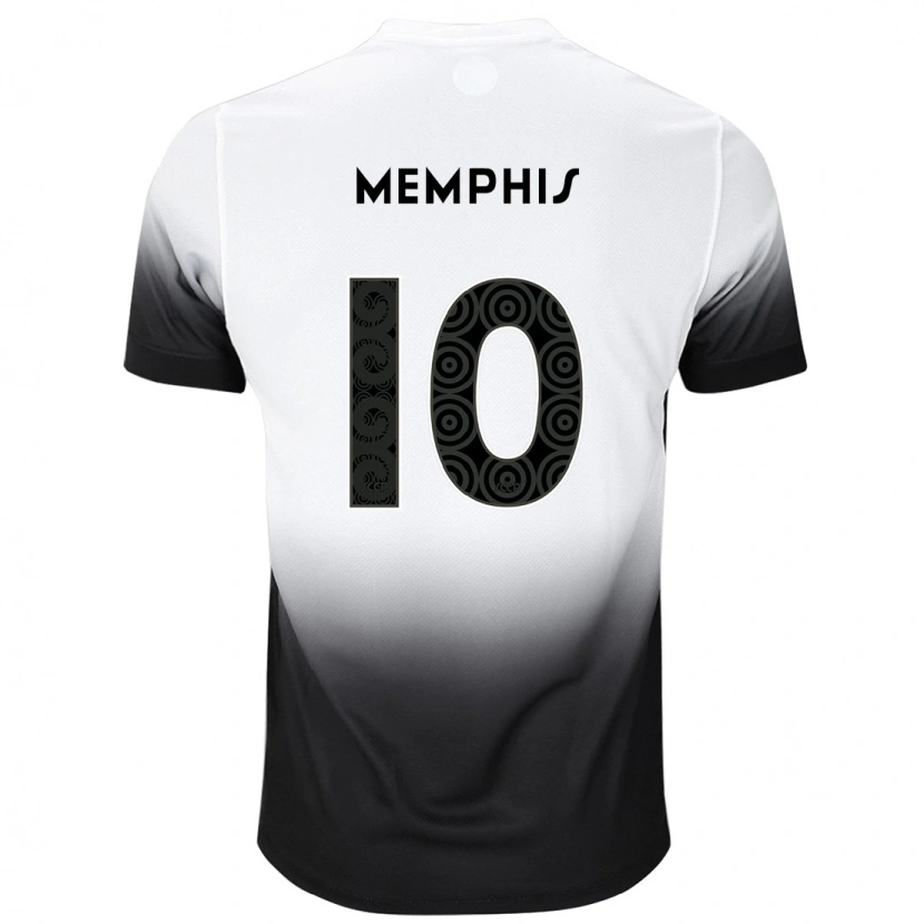 Danxen Bambino Maglia Memphis Depay #10 Bianco Nero Kit Gara Home 2025/26 Maglietta