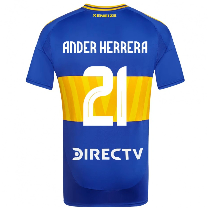 Danxen Bambino Maglia Ander Herrera #21 Blu Royal Giallo Kit Gara Home 2025/26 Maglietta