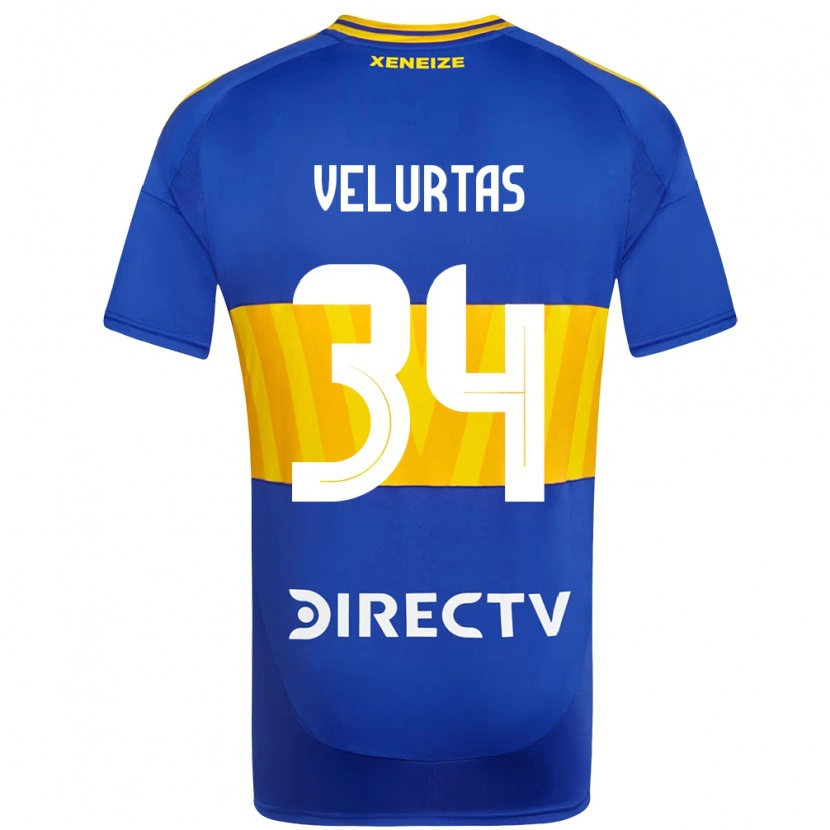 Danxen Bambino Maglia Pedro Velurtas #34 Blu Royal Giallo Kit Gara Home 2025/26 Maglietta