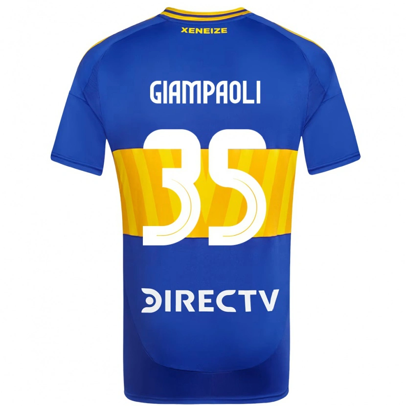 Danxen Bambino Maglia Renzo Giampaoli #35 Blu Royal Giallo Kit Gara Home 2025/26 Maglietta