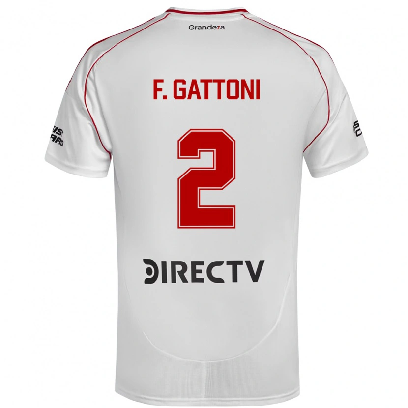 Danxen Bambino Maglia Federico Gattoni #2 Bianco Rosso Kit Gara Home 2025/26 Maglietta