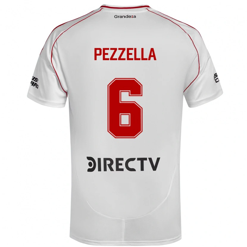 Danxen Bambino Maglia Germán Pezzella #6 Bianco Rosso Kit Gara Home 2025/26 Maglietta