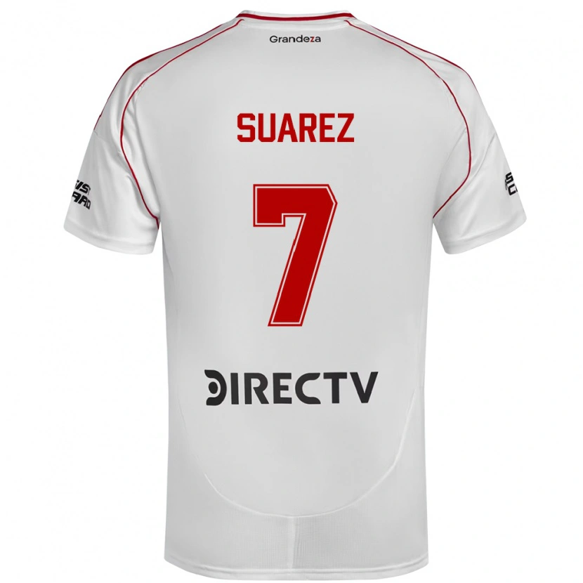 Danxen Bambino Maglia Matias Suarez #7 Bianco Rosso Kit Gara Home 2025/26 Maglietta