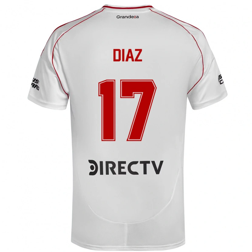 Danxen Bambino Maglia Paulo Díaz #17 Bianco Rosso Kit Gara Home 2025/26 Maglietta