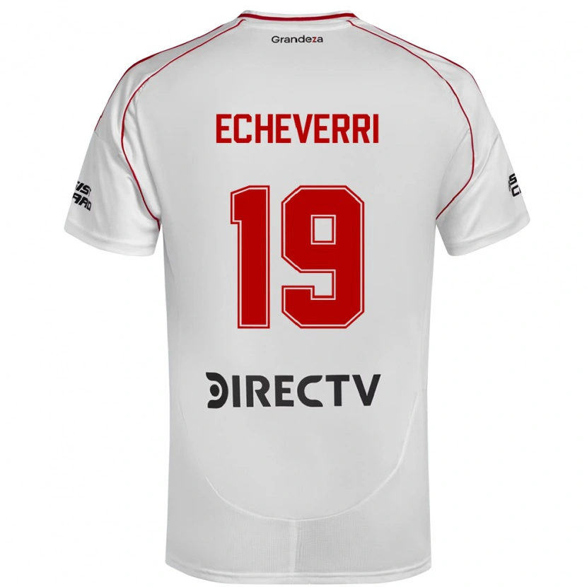 Danxen Bambino Maglia Claudio Echeverri #19 Bianco Rosso Kit Gara Home 2025/26 Maglietta