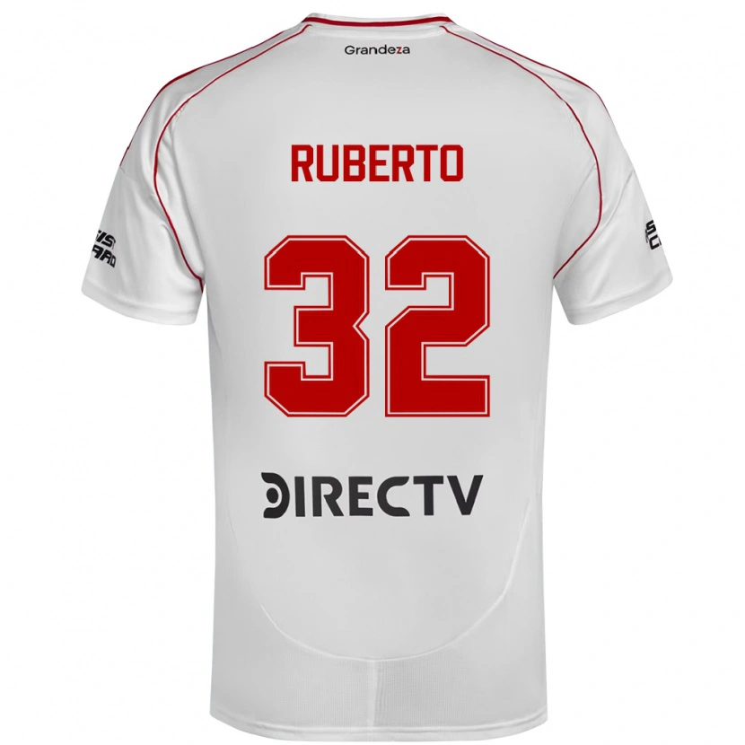 Danxen Bambino Maglia Agustín Ruberto #32 Bianco Rosso Kit Gara Home 2025/26 Maglietta