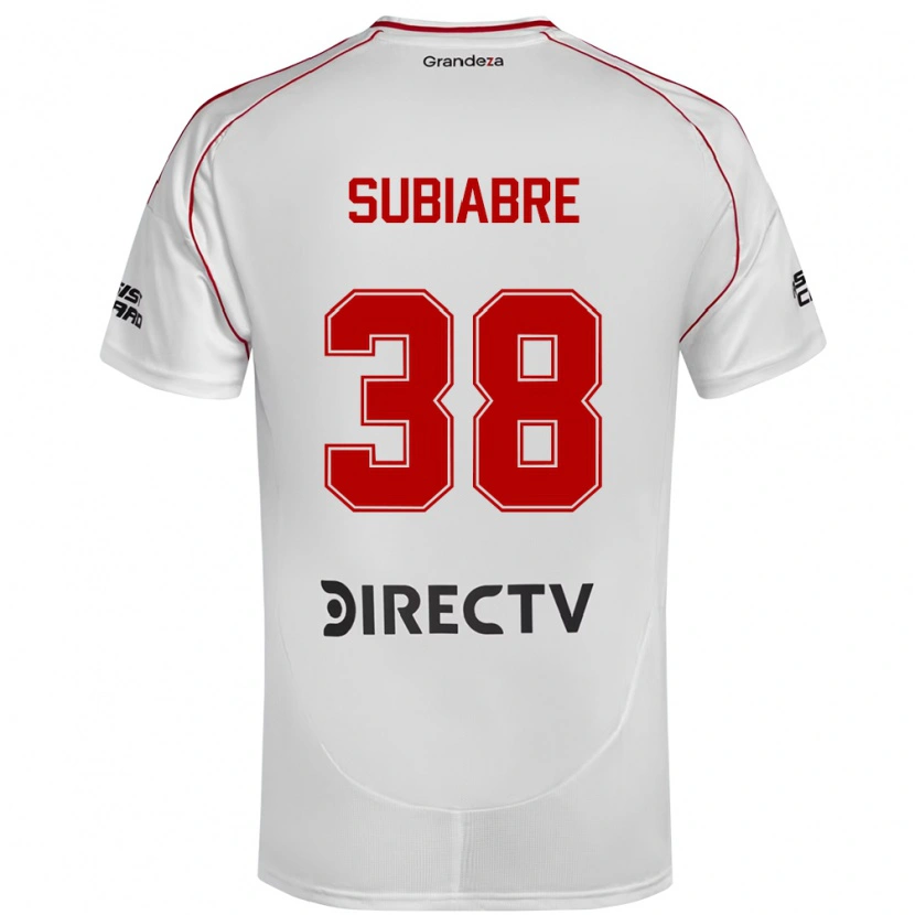 Danxen Bambino Maglia Ian Subiabre #38 Bianco Rosso Kit Gara Home 2025/26 Maglietta