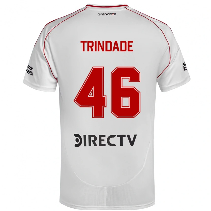 Danxen Bambino Maglia Gonzalo Trindade #46 Bianco Rosso Kit Gara Home 2025/26 Maglietta