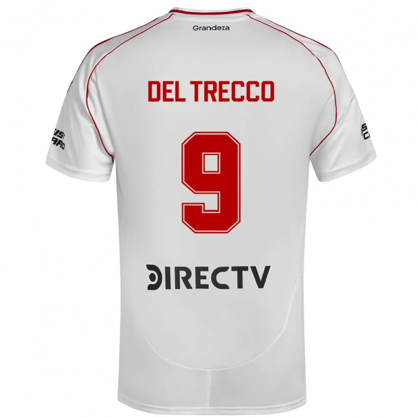 Danxen Bambino Maglia Martina Del Trecco #9 Bianco Rosso Kit Gara Home 2025/26 Maglietta