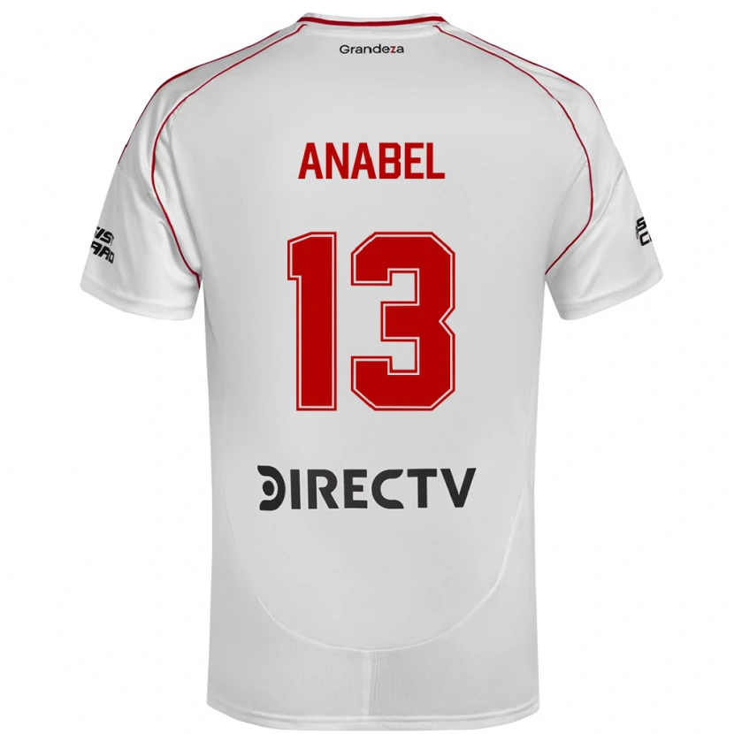 Danxen Bambino Maglia Giuliana Anabel González Ranzuglia #13 Bianco Rosso Kit Gara Home 2025/26 Maglietta