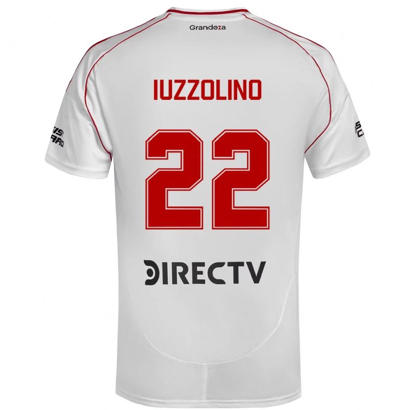 Danxen Bambino Maglia Rocío Iuzzolino #22 Bianco Rosso Kit Gara Home 2025/26 Maglietta