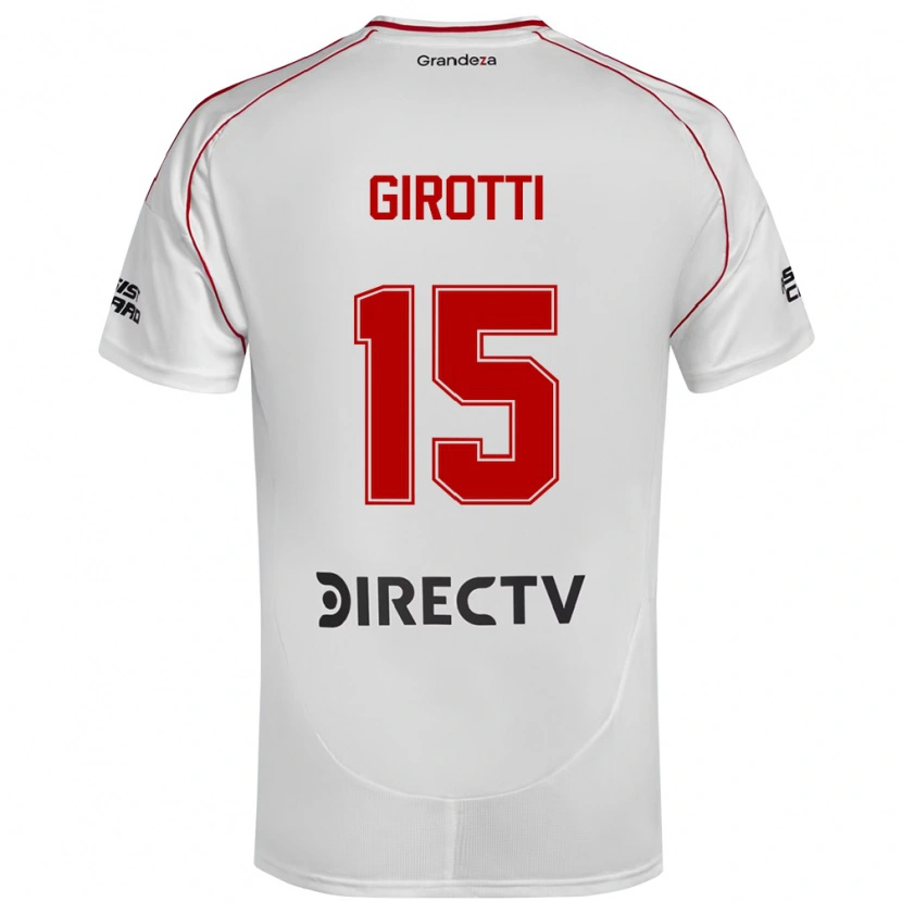 Danxen Bambino Maglia Federico Girotti #15 Bianco Rosso Kit Gara Home 2025/26 Maglietta