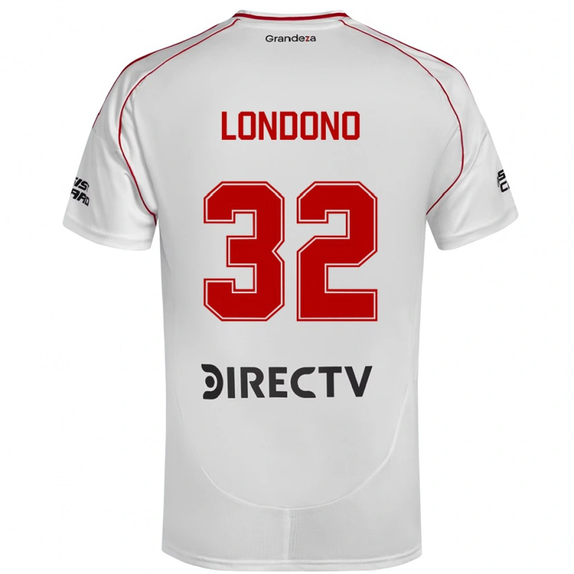 Danxen Bambino Maglia Flabian Londono #32 Bianco Rosso Kit Gara Home 2025/26 Maglietta