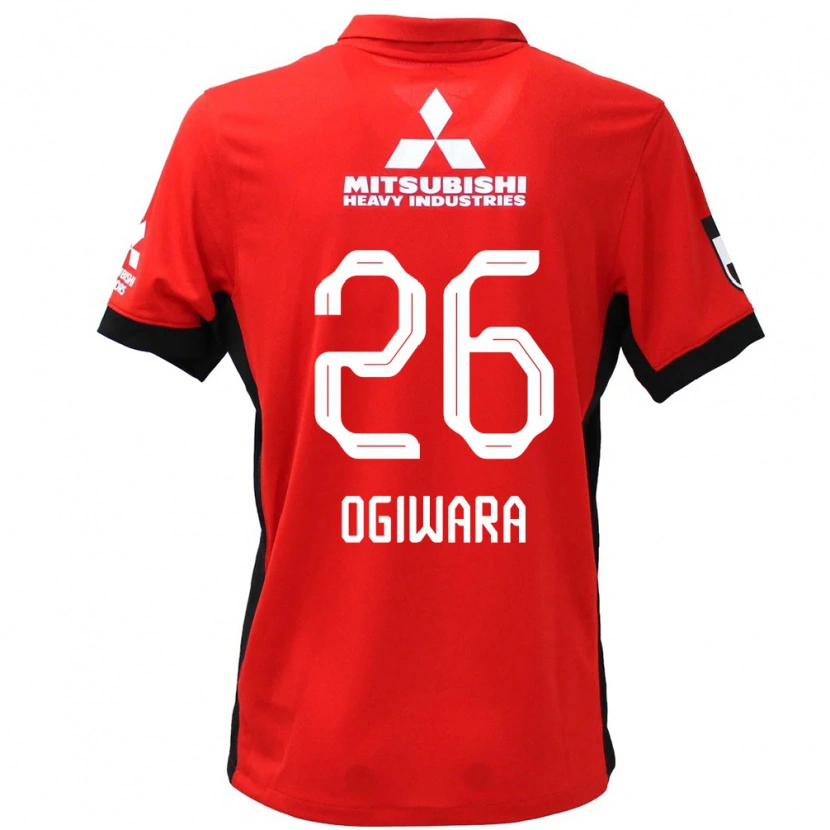 Danxen Bambino Maglia Takuya Ogiwara #26 Rosso Bianco Kit Gara Home 2025/26 Maglietta