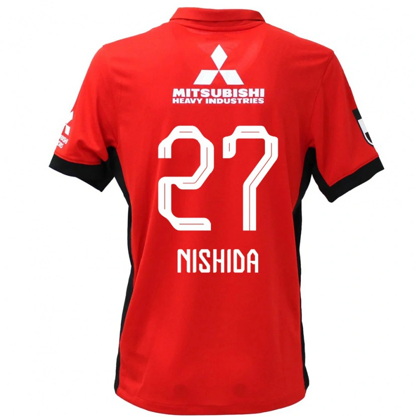 Danxen Bambino Maglia Haruto Nishida #27 Rosso Bianco Kit Gara Home 2025/26 Maglietta