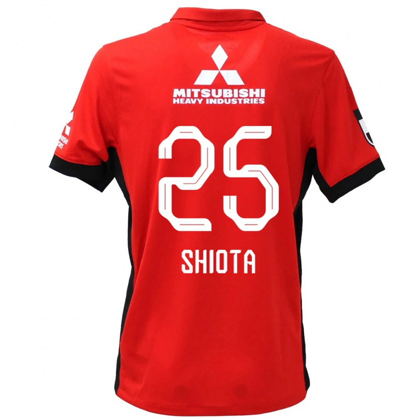 Danxen Bambino Maglia Hitoshi Shiota #25 Rosso Bianco Kit Gara Home 2025/26 Maglietta