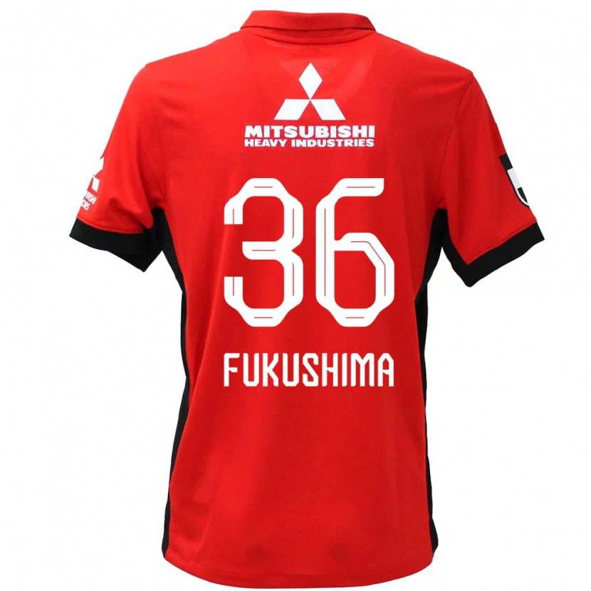 Danxen Bambino Maglia Ryuya Fukushima #36 Rosso Bianco Kit Gara Home 2025/26 Maglietta
