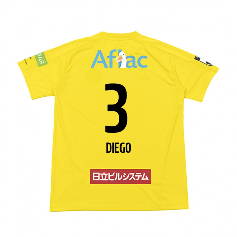 Danxen Bambino Maglia Diego #3 Nero Giallo Kit Gara Home 2025/26 Maglietta