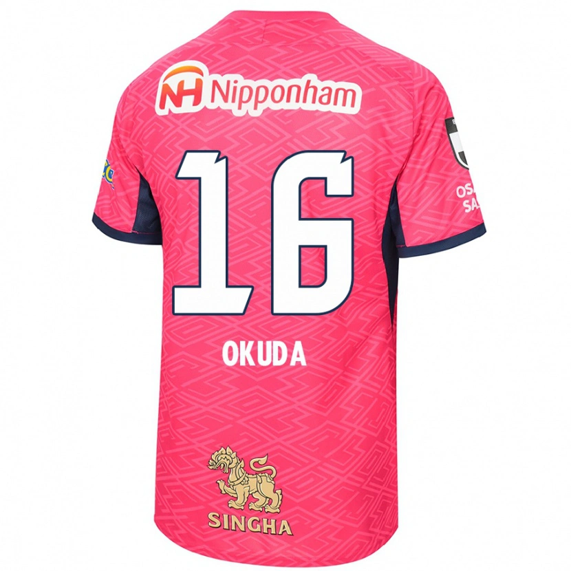 Danxen Bambino Maglia Hayato Okuda #16 Rosa Sakura Bianco Kit Gara Home 2025/26 Maglietta