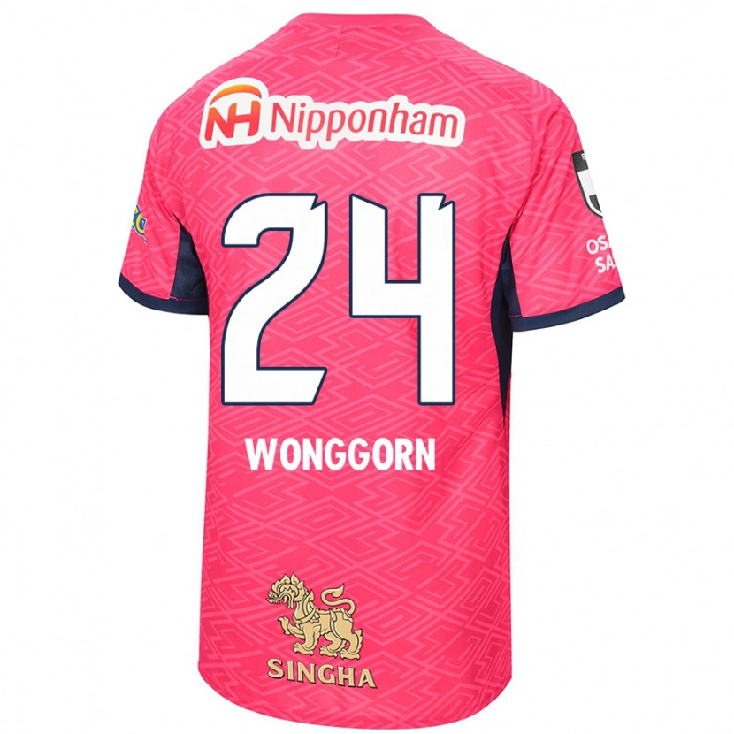 Danxen Bambino Maglia Jaroensak Wonggorn #24 Rosa Sakura Bianco Kit Gara Home 2025/26 Maglietta