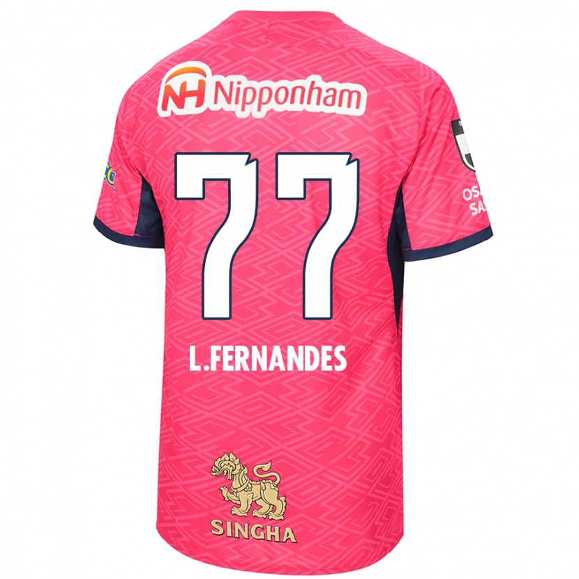 Danxen Bambino Maglia Lucas Fernandes #77 Rosa Sakura Bianco Kit Gara Home 2025/26 Maglietta