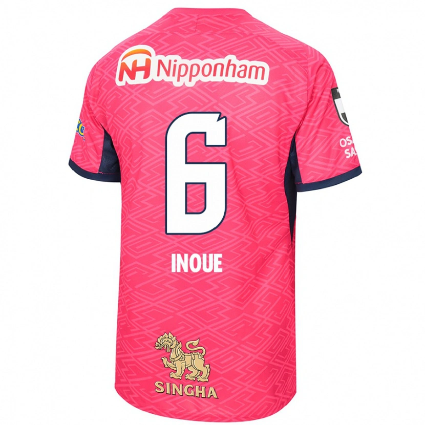 Danxen Bambino Maglia Hina Inoue #6 Rosa Sakura Bianco Kit Gara Home 2025/26 Maglietta