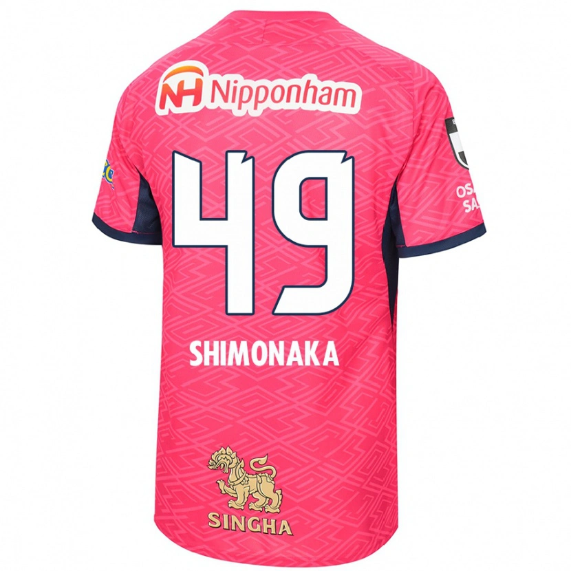 Danxen Bambino Maglia Ryoga Shimonaka #49 Rosa Sakura Bianco Kit Gara Home 2025/26 Maglietta