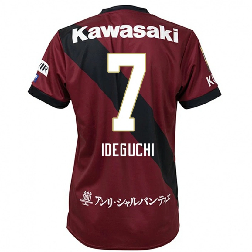 Danxen Bambino Maglia Yosuke Ideguchi #7 Borgogna Nero Kit Gara Home 2025/26 Maglietta