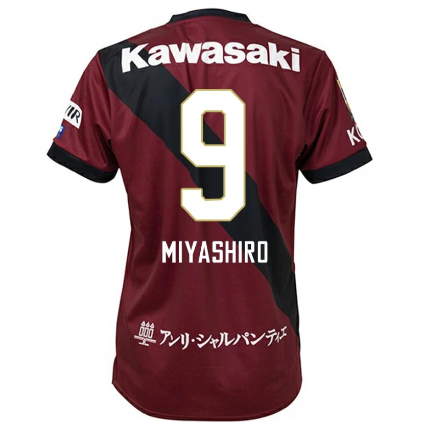 Danxen Bambino Maglia Taisei Miyashiro #9 Borgogna Nero Kit Gara Home 2025/26 Maglietta