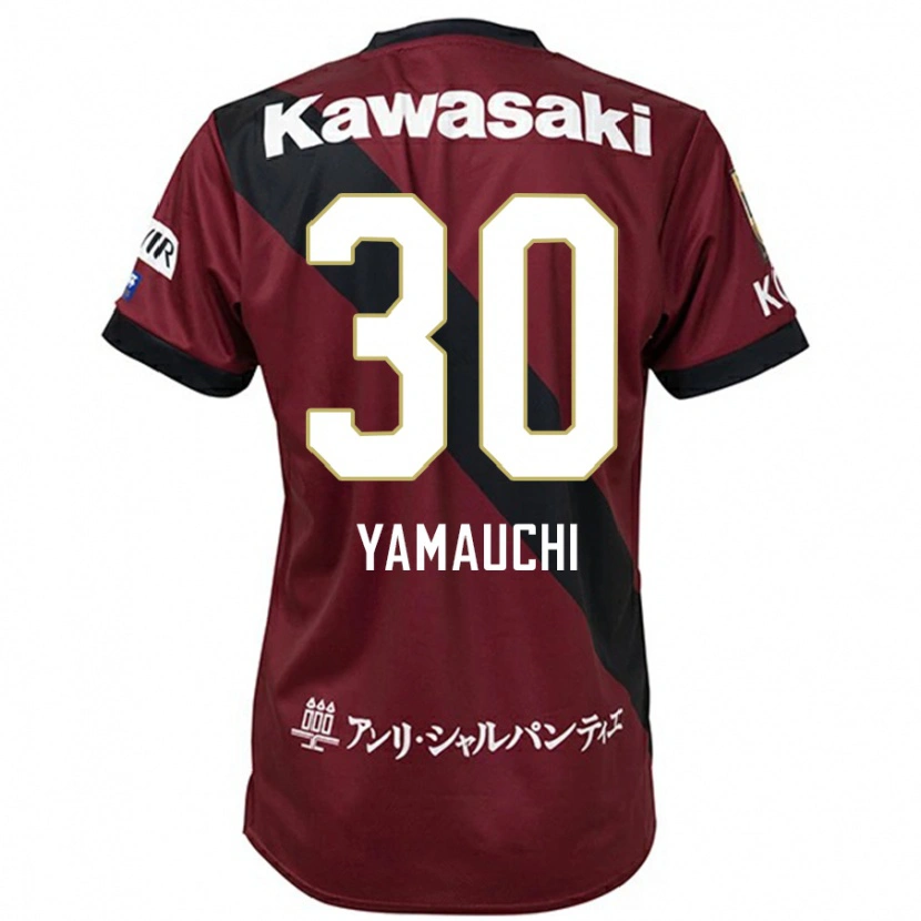 Danxen Bambino Maglia Kakeru Yamauchi #30 Borgogna Nero Kit Gara Home 2025/26 Maglietta