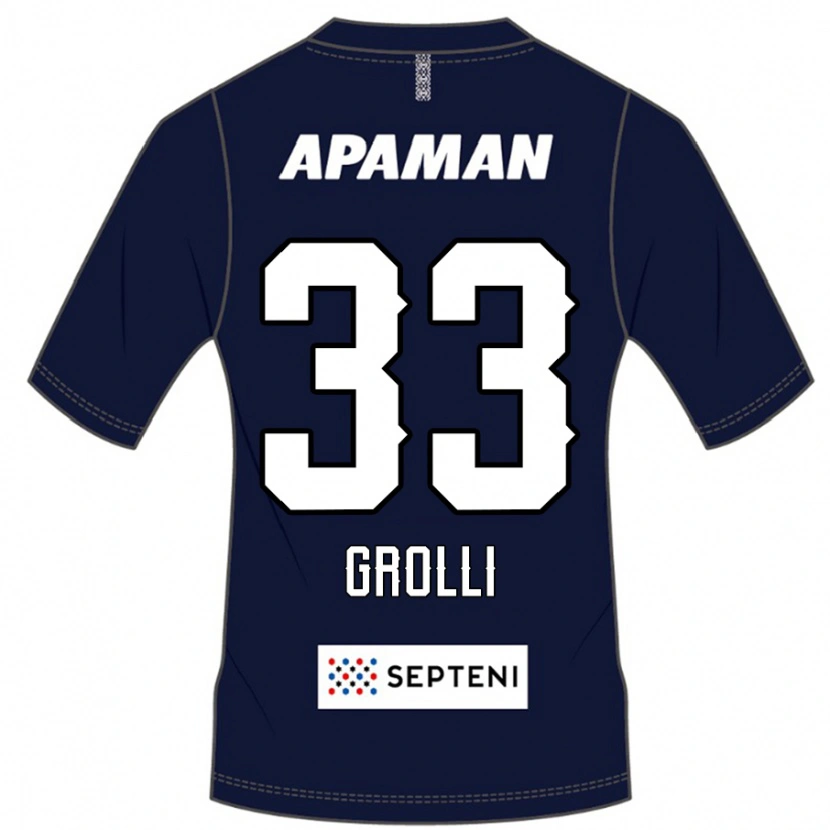 Danxen Bambino Maglia Douglas Grolli #33 Blu Royal Bianco Kit Gara Home 2025/26 Maglietta
