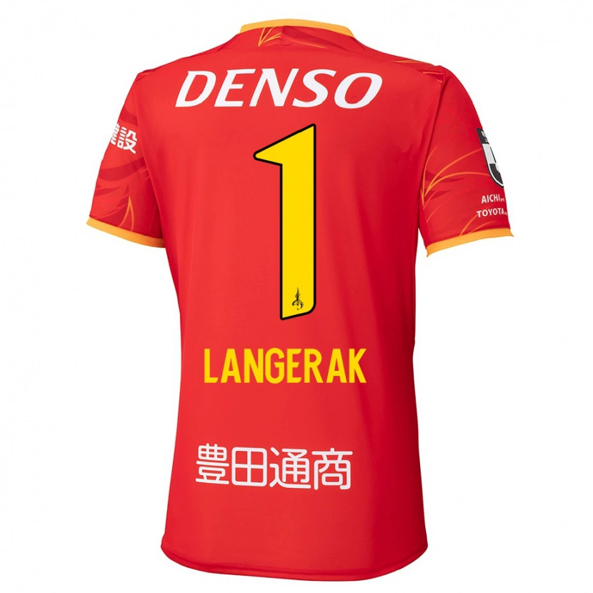 Danxen Bambino Maglia Mitchell Langerak #1 Rosso Giallo Kit Gara Home 2025/26 Maglietta