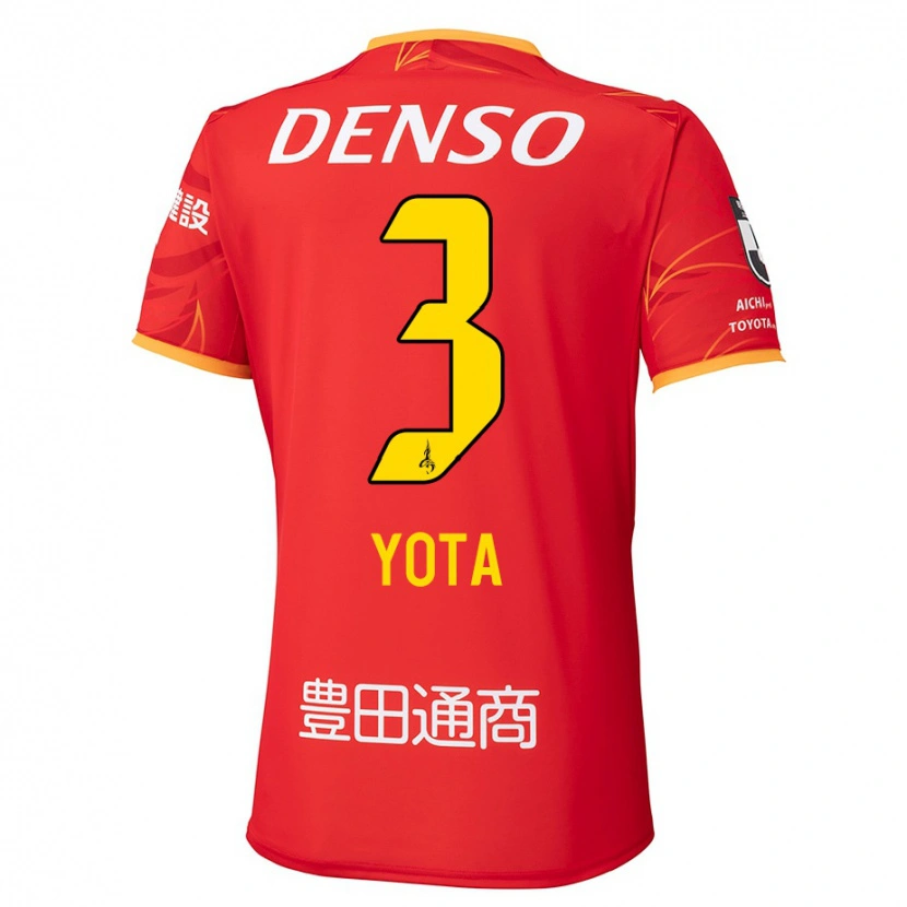 Danxen Bambino Maglia Yota Sato #3 Rosso Giallo Kit Gara Home 2025/26 Maglietta