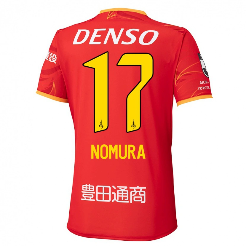 Danxen Bambino Maglia Yuto Nomura #17 Rosso Giallo Kit Gara Home 2025/26 Maglietta