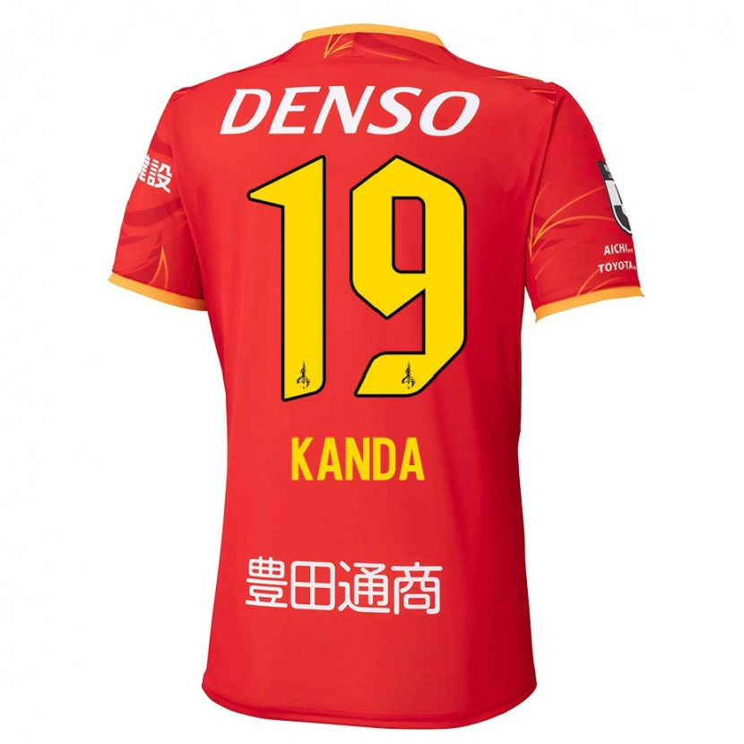 Danxen Bambino Maglia Ryu Kanda #19 Rosso Giallo Kit Gara Home 2025/26 Maglietta