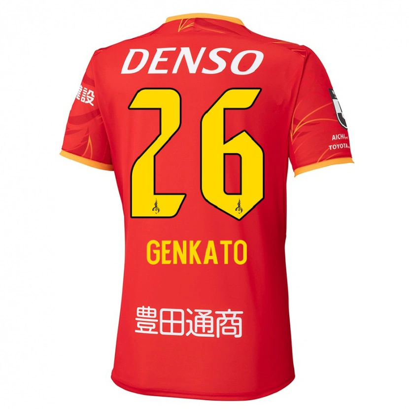 Danxen Bambino Maglia Gen Kato #26 Rosso Giallo Kit Gara Home 2025/26 Maglietta