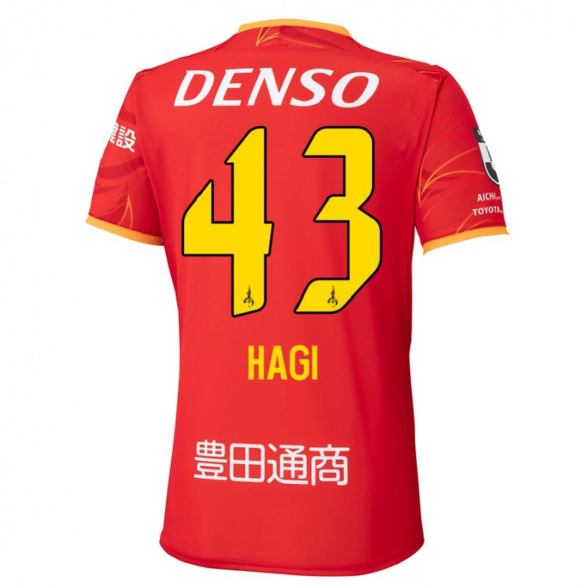 Danxen Bambino Maglia Hiroaki Hagi #43 Rosso Giallo Kit Gara Home 2025/26 Maglietta