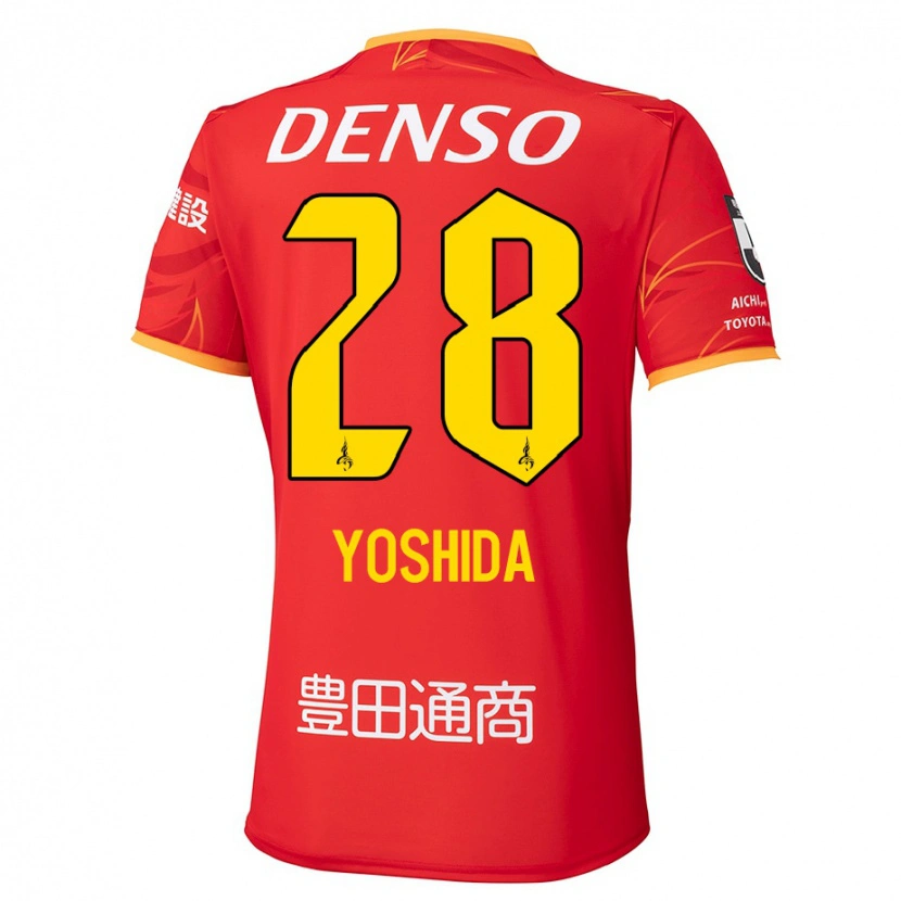 Danxen Bambino Maglia Akira Yoshida #28 Rosso Giallo Kit Gara Home 2025/26 Maglietta