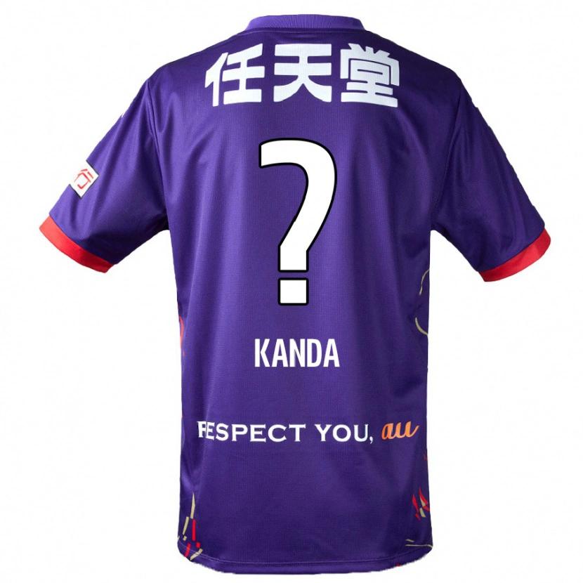 Danxen Bambino Maglia Kotaro Kanda #0 Viola Bianco Nero Kit Gara Home 2025/26 Maglietta