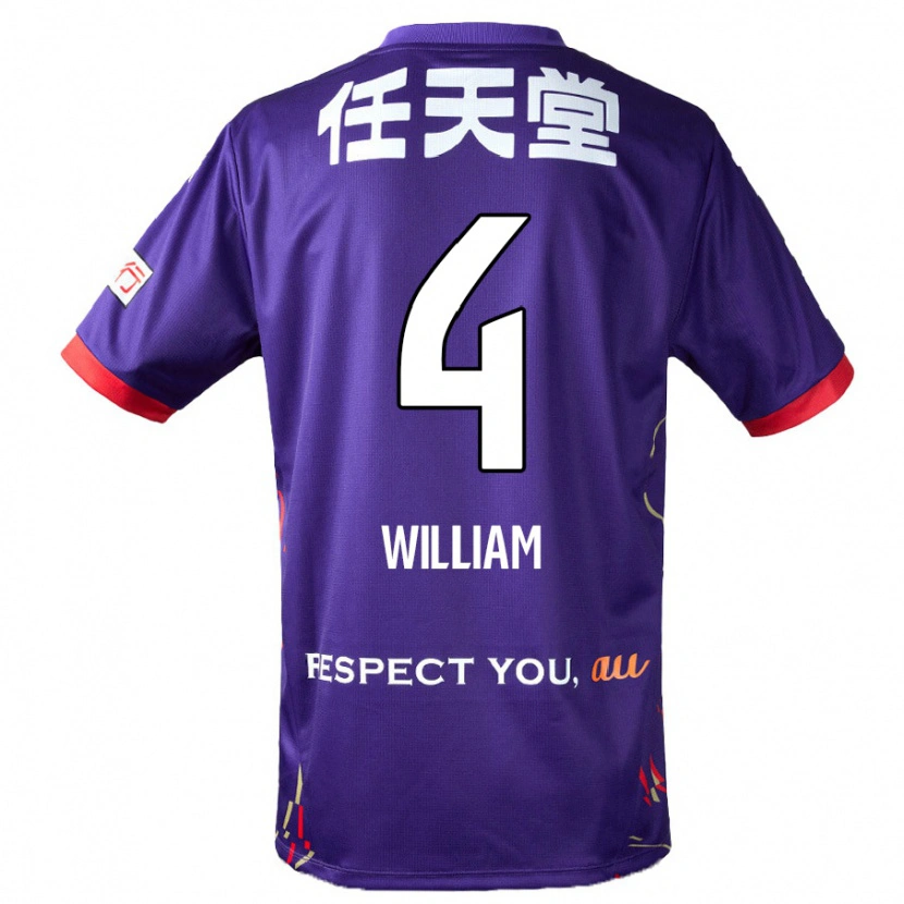 Danxen Bambino Maglia Patrick William #4 Viola Bianco Nero Kit Gara Home 2025/26 Maglietta