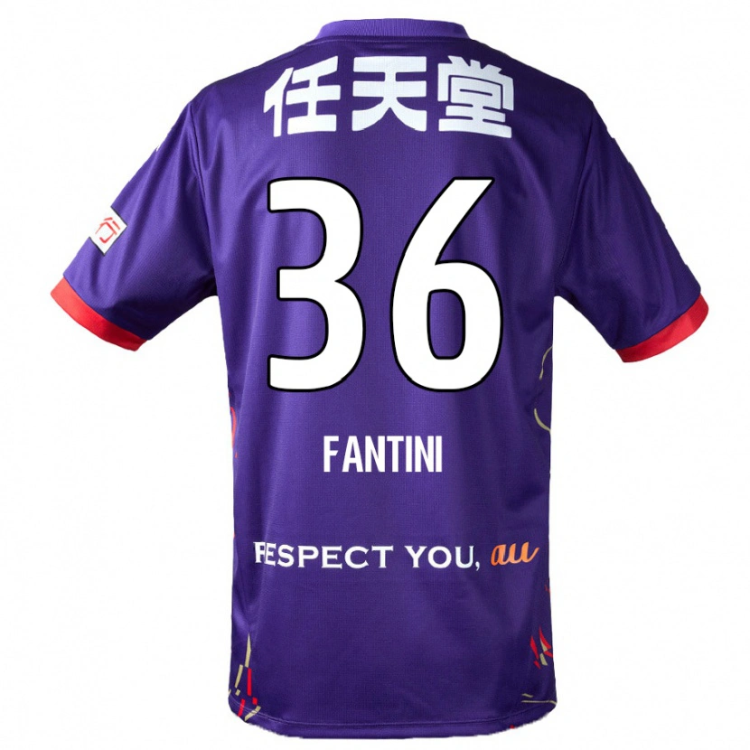 Danxen Bambino Maglia Akira Fantini #36 Viola Bianco Nero Kit Gara Home 2025/26 Maglietta