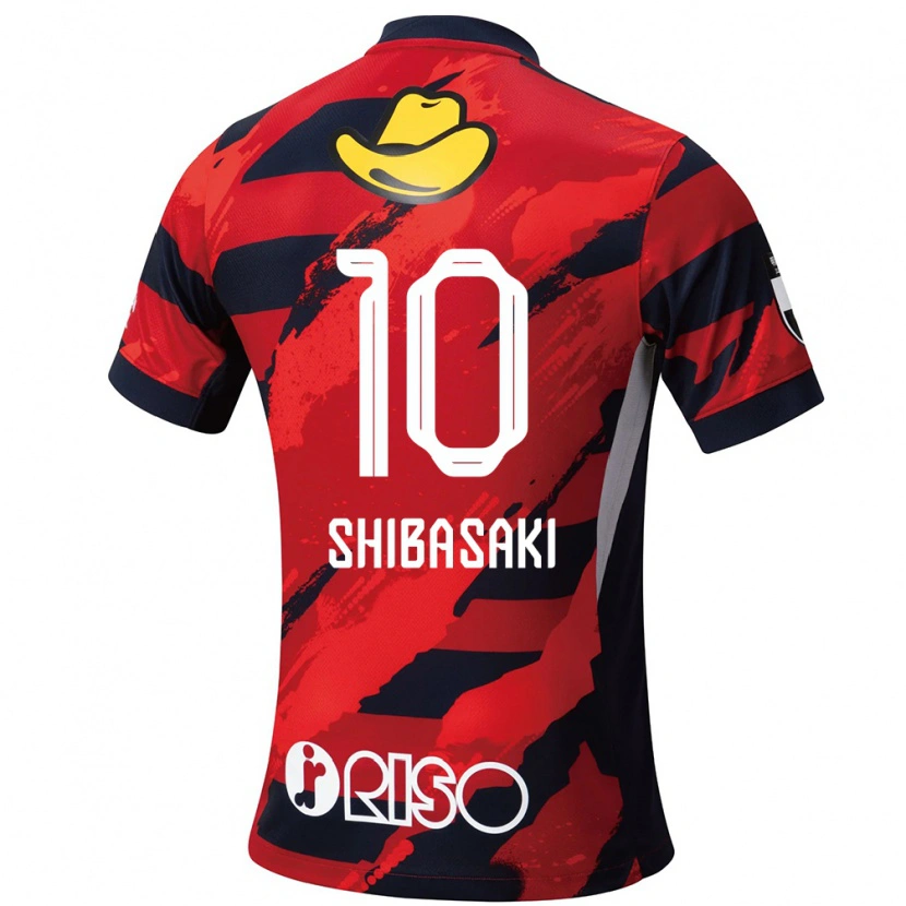 Danxen Bambino Maglia Gaku Shibasaki #10 Rosso Nero Kit Gara Home 2025/26 Maglietta