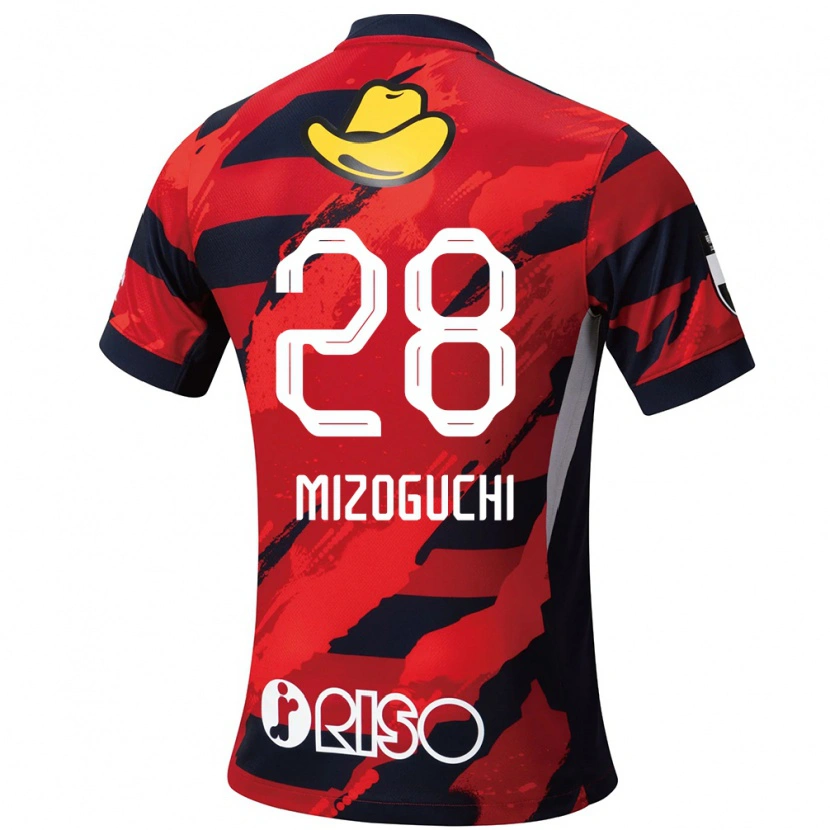 Danxen Bambino Maglia Shuhei Mizoguchi #28 Rosso Nero Kit Gara Home 2025/26 Maglietta