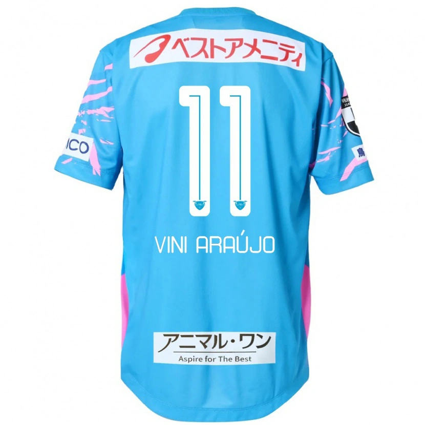 Danxen Bambino Maglia Vinícius Araújo #11 Blu Rosa Kit Gara Home 2025/26 Maglietta